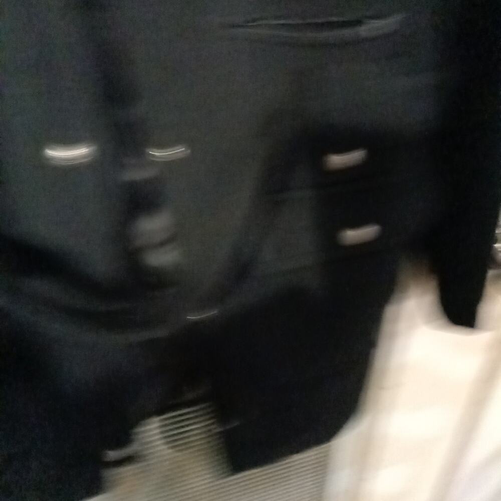 Women's Vintage 90s Wool Blend Trench Coat XL Black Lined Button Up Zip Up Belt - Picture 4 of 10